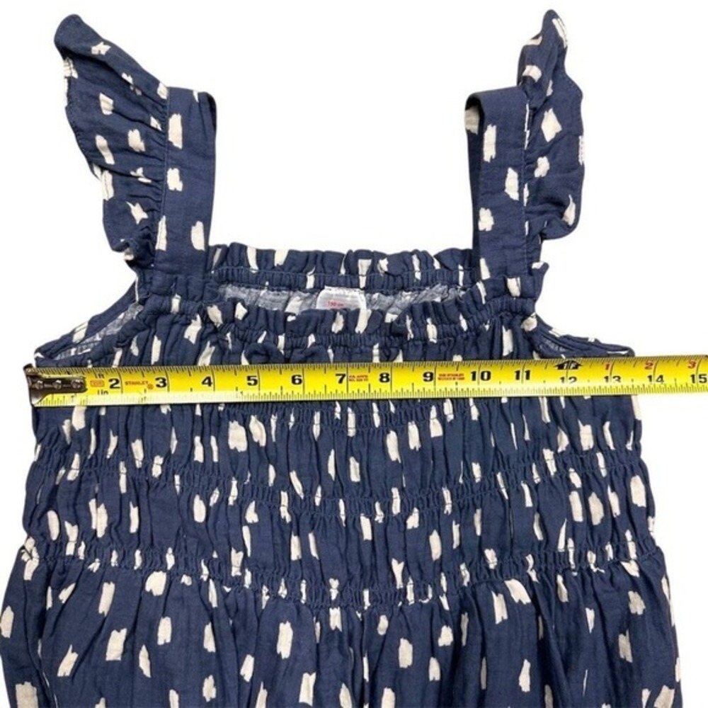 Hanna Andersson Girls Smocked Twirl Dress Navy/White Size 12 - Picture 4 of 6